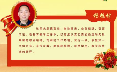 杨栋材—2018-2019年度先进教育工作者